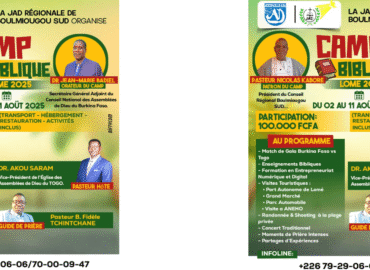 CAMP BIBLIQUE JAD 2025 A LOME : FOI, PRIERE ET DECOUVERTES