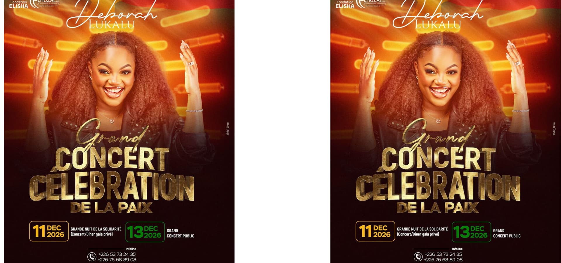 Ouaga : Deborah Lukalu annoncée pour le Grand Concert Célébration de la Paix