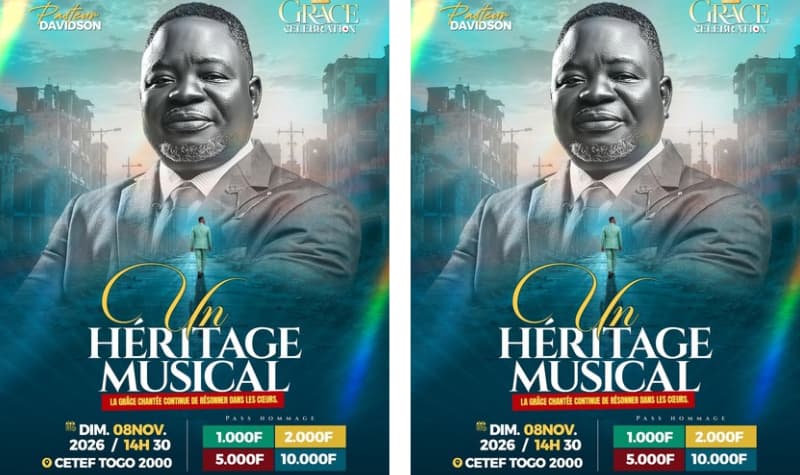 Le dimanche 8 novembre 2026, l’esplanade du CETEF Togo 2000, à Lomé, servira de cadre à un grand concert d’hommage dédié au Pasteur Davidson